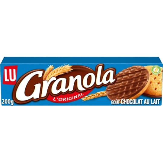 Biscuits sablés nappés au chocolat au lait Granola LU