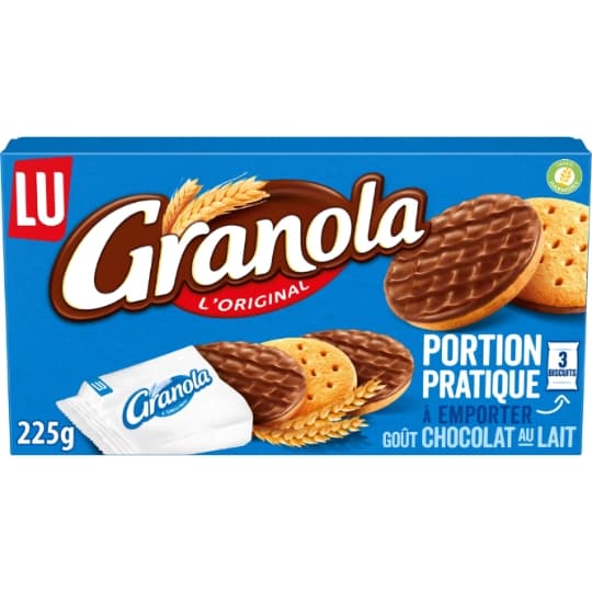 Biscuits sablés nappés au chocolat au lait Granola LU